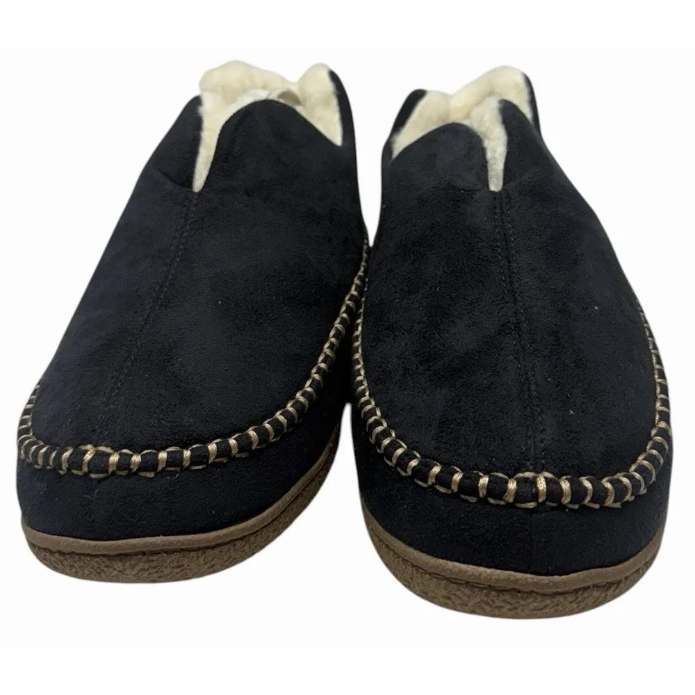 RockDove‎ Men's Memory Foam Fleece Lined Slippers Black US Size 11 New NWOB